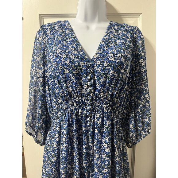 Just Taylor Floral Print Chiffon Dress, Size 10 - Picture 3 of 12